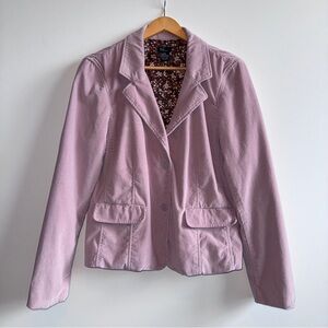 New Frontier Corduroy Blazer Lavender Size Large Y2K Academia Coastal Cowgirl
